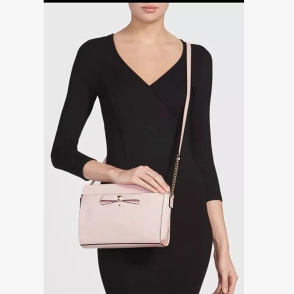 kate spade Handbags - Kate Spade 14K plated Angelica Ballet Slipper Pink Leather Crossbody Bag